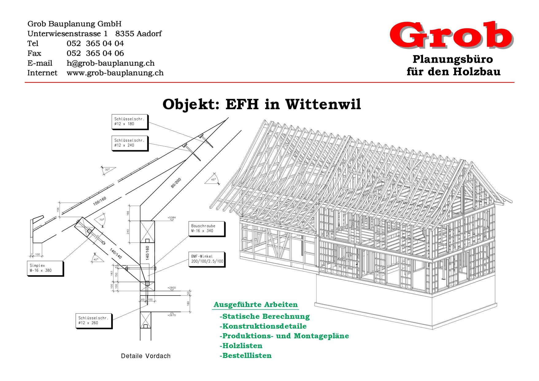 Holzbauplanung EFH in Wittenwil