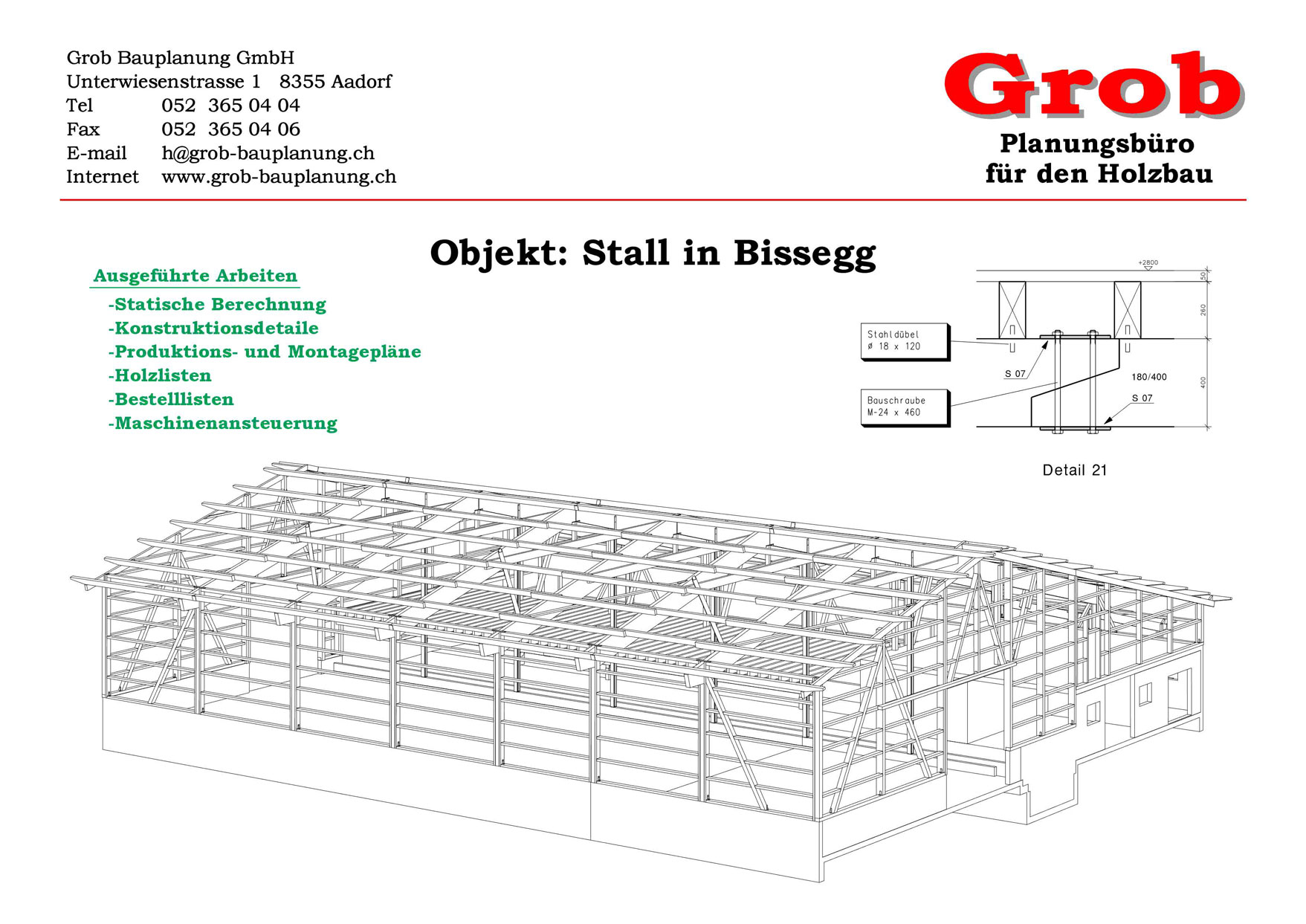 Holzbauplanung Stall in Bissegg