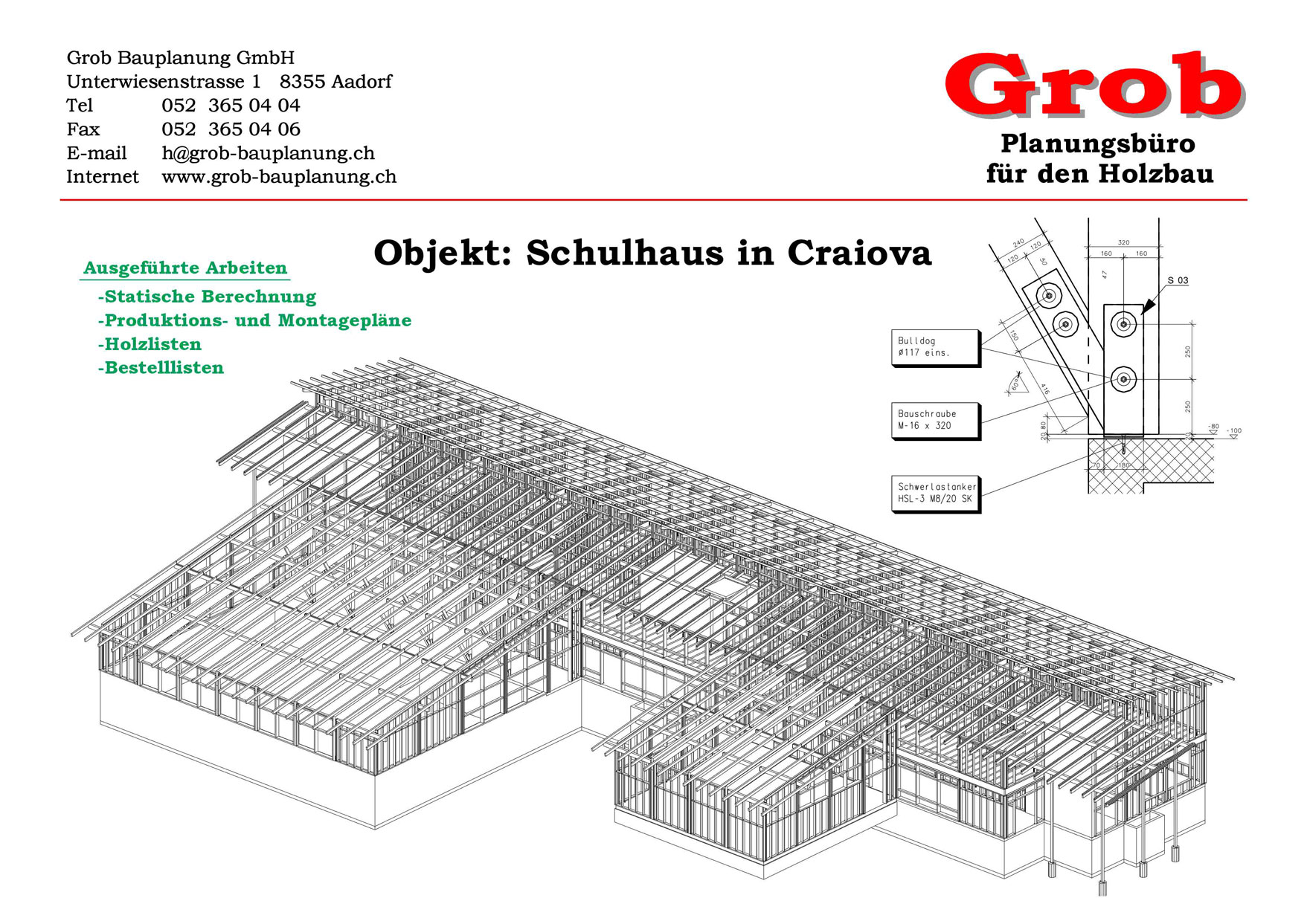 Holzbauplanung Schulhaus in Craioca