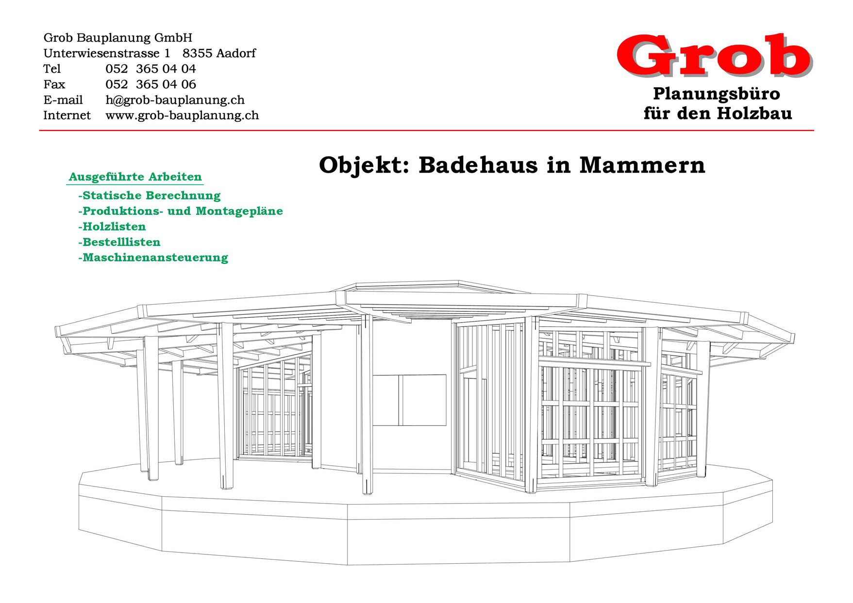 Holzbauplanung Badehaus in Mammern